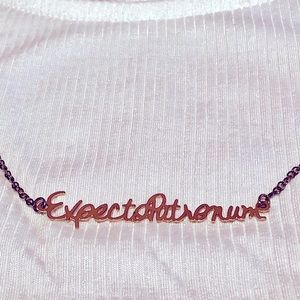 Expecto Patronum cursive necklace